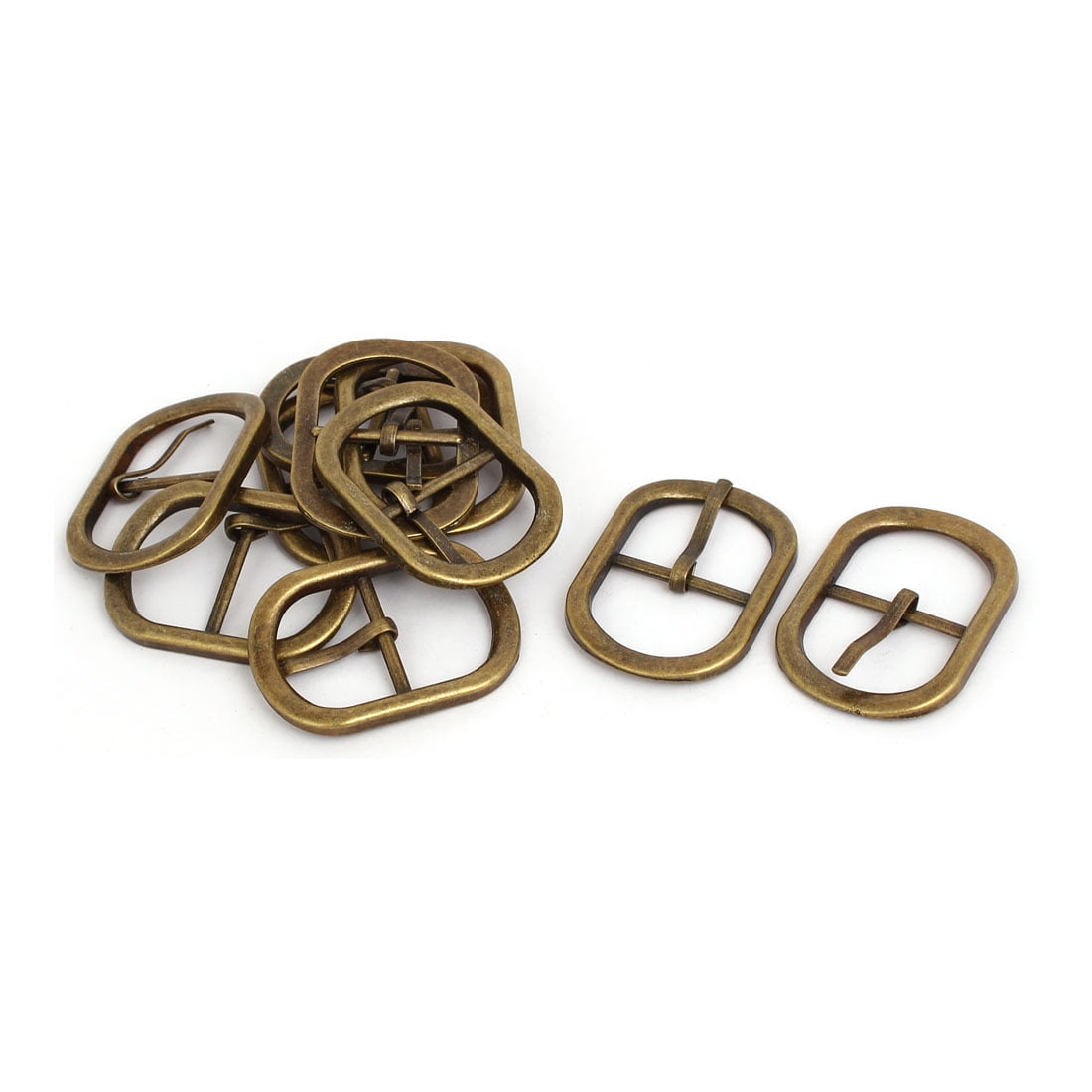 45mmx32mmx3.5mm Oval Shape Pin Buckle Suitcase Bag Fitting Bronze Tone 10pcs by Unique-Bargains
