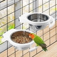 thumbnail image 2 of 2 Comederos para PáJaros de Acero Inoxidable, con Soporte para Percha, Recipientes Colgantes y Cuchara., 2 of 5