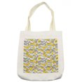 thumbnail image 1 of Grey and Yellow Tote Bag, Geometric Vintage 60s Home Pattern Inspired Herringbone Zig Zag Lines, Cloth Linen Reusable Bag for Shopping Books Beach and More, 16.5" X 14", Cream, by Ambesonne, 1 of 2