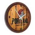 thumbnail image 2 of Portland Trail Blazers 20.25" Faux Barrel Top Clock, 2 of 5