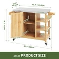 thumbnail image 4 of Uforic Wood Kitchen Storage Cart with Stainless Steel Table, Outdoor Grill Cart with Storage, Natural, 4 of 8