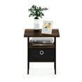 thumbnail image 5 of Furinno Tidur Bedside Table Nightstand with Bin Drawer, Amber Pine/Black, 5 of 5