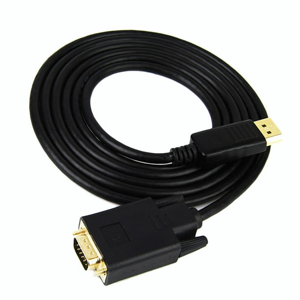 FELTECHELECTR Cable adaptador conversor DisplayPort a VGA, cable de audio y video DP a VGA para computadora, proyector, TV y portátil (negro)