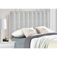 thumbnail image 2 of Crushed Velvet Channeled Adjustable Full or Queen Headboard in Light Gray Fabric, 2 of 8