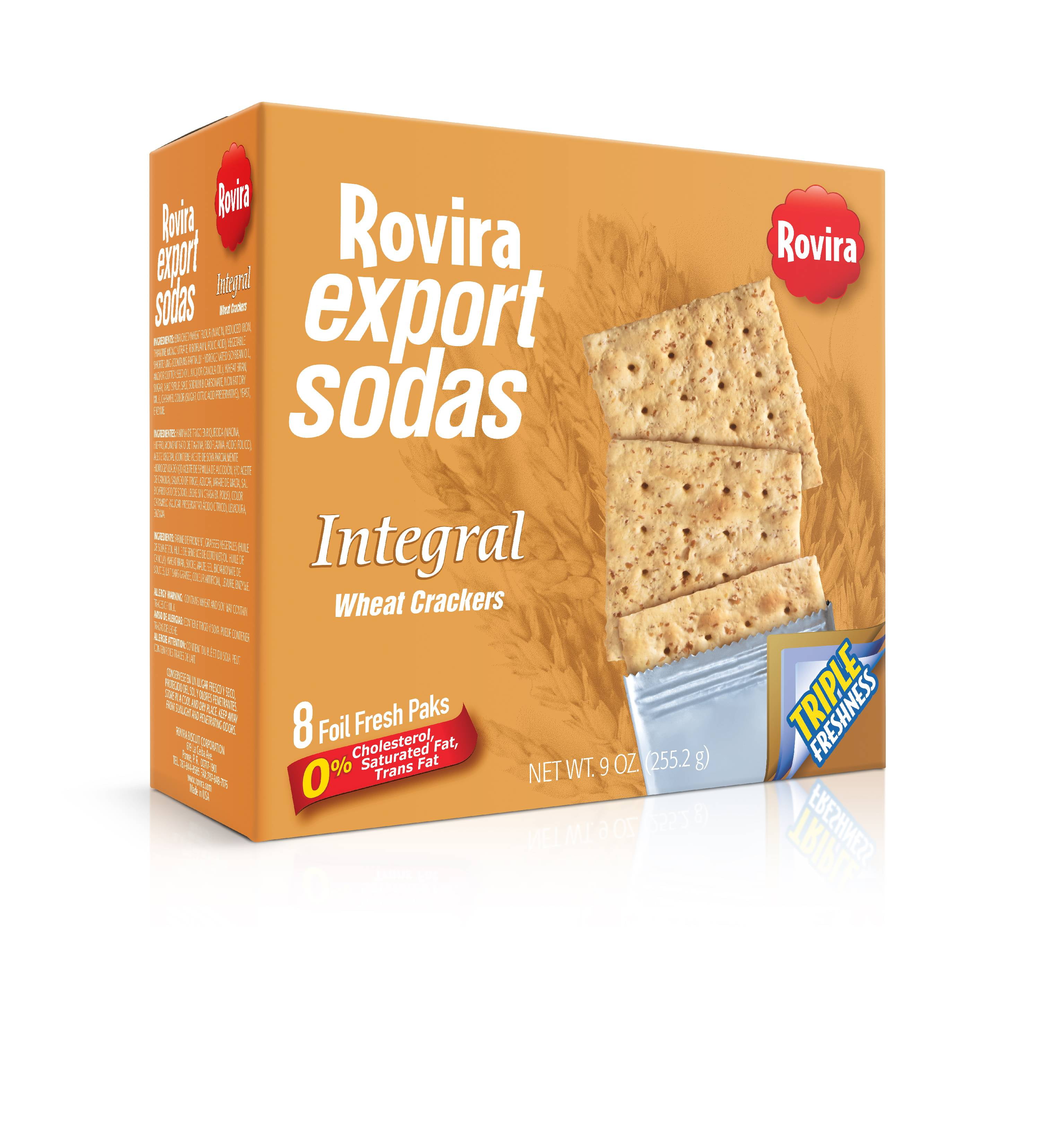 Rovira Export Sodas Wheat Crackers, 9 oz.
