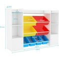 thumbnail image 4 of Roromall Kids Toy Storage Organizer w/8 Removable Toy Bins, Bookshelf and Toy Storage w/2 Storage Cubbies Playroom Storage Bins for Bedroom, Kids Room, Classroom, 4 of 5