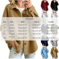 thumbnail image 4 of Vixolx Solid Shacket for Women Classic Buttoned Front Shirt Collar Wool Blend Jacket with Patch Pockets Fall Winter Loose Fit Long Sleeve Outerwear, 4 of 7