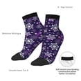 thumbnail image 4 of Goofa Christmas Purple Snowflakes Pattern Non Slip Socks with Grips for Elderly, Crew Socks Yoga Hospital Socks Cushioned Sole Gripper Socks for Men Women, 4 of 5