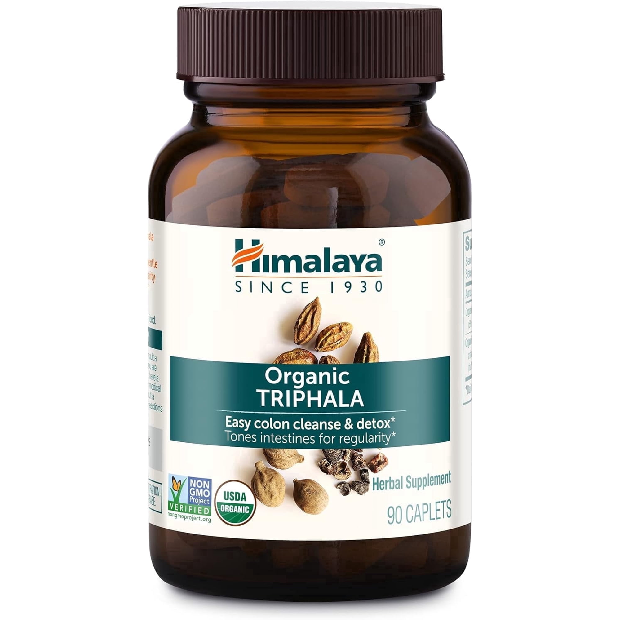 Himalaya USDA Organic Triphala Capsules for Colon Cleanse, 688 mg, 90 Caplets