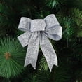 thumbnail image 5 of EWASWON 10cm Silver Christmas Decorative Bow - Mini Hanging Holiday Ornament for Christmas Tree, Small Silver Holiday Decoration Bow, 5 of 7