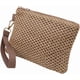 thumbnail image 1 of Bolsa de cosméticos tejida de paja marrón, bolsos de playa de paja, bolsos de mano portátiles para vacaciones y viajes., 1 of 9