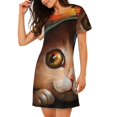 thumbnail image 2 of Lsque Chemises de Nuit Motif Chat pour Femmes Chemises de Nuit Manches Courtes Chemise de Nuit Chandail Chemise de Nuit Douce Vêtements de Nuit Coupe Décontractée, 2 of 6