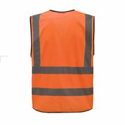 High Visibility Safety Vest Protective Workwear Clothes Reflective Strips Vest orange XXL