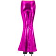 thumbnail image 4 of LEKWK Flare Pants for Women Slim Fit High Waisted Bell Bottom Pants Faux Leather Pants Shiny Metallic Pants for Disco Party Clubwear Wear Outfits, 4 of 8