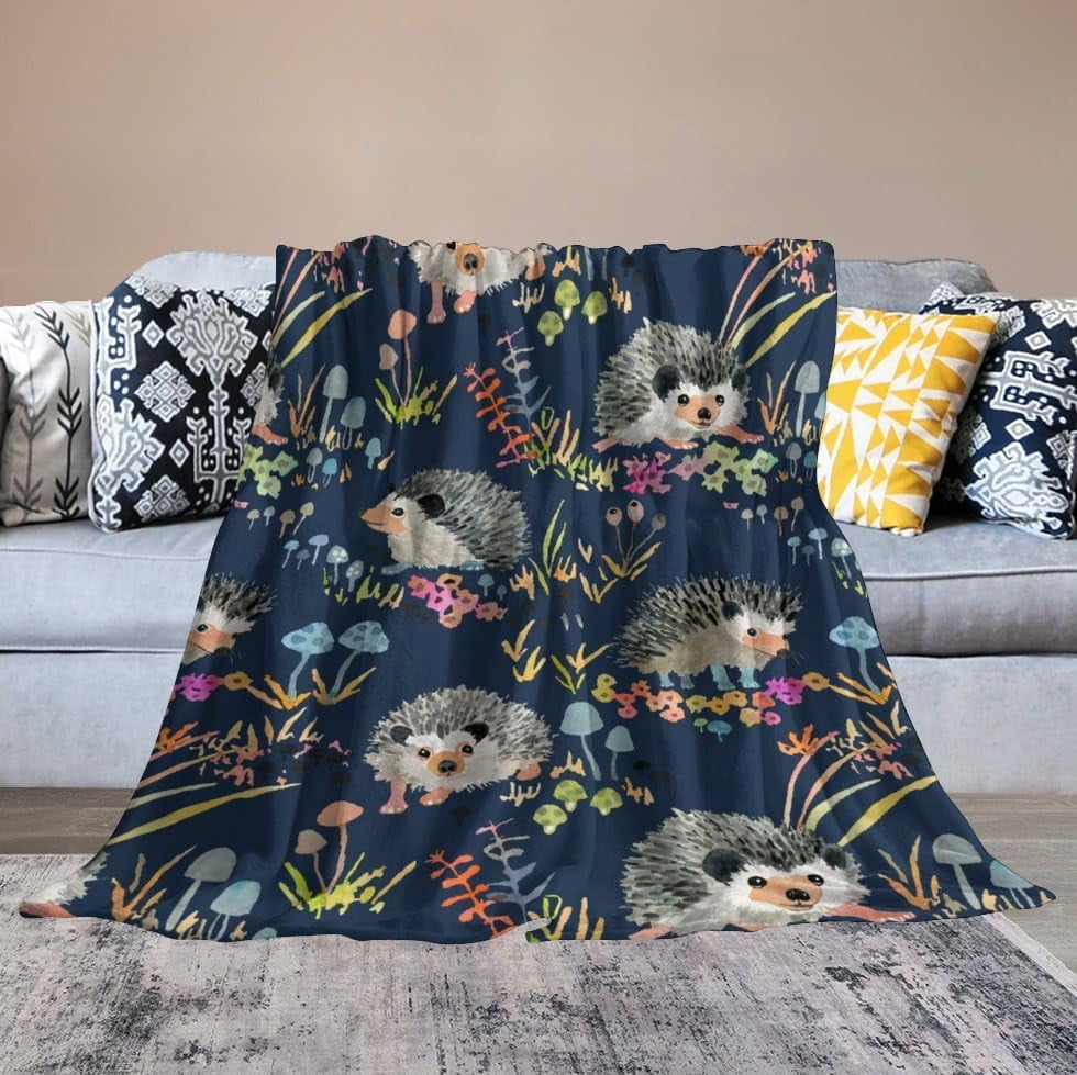 Hedgehog Blanket Hedgehog Gifts for Girls Women Hedgehog Throw Blanket for Kids Adults Soft Warm Cozy Fleece Blanket for Couch Sofa \u200bBed 40"x50"