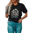 thumbnail image 2 of ABPHQTO Camiseta estampada negra de manga corta This Is My Hiking Shirt para mujer, 2 of 5