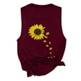 thumbnail image 4 of CEHVOM Womens Tank Tops Casual Loose Fit Plus Size Sunflower Printed Tee Shirts, 4 of 6