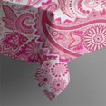 thumbnail image 4 of Pink Paisley and Floral Pattern Rectangle Tablecloth 60"x102",Waterproof Polyester Rectangle Table Cloth, Wipeable Spillproof Polyester Tablecloth for Dining, Camping, Indoor and Outdoor, 4 of 6