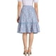 thumbnail image 3 of FALDA MIDI FLUIDA CON VOLANTES FLORAL DE CINTURA ELÁSTICA PARA MUJERES CHIC INSPIRE EN AZUL CIELO XL, 3 of 6