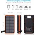 thumbnail image 5 of Cargador solar de 25000 mAh, batería externa portátil con 4 paneles, banco de energía impermeable con 2 USB para acampar al aire libre para tabletas telefónicas, 5 of 5
