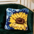 thumbnail image 1 of Voxware DIY Pillow Case Latch Hook Kit Pillowcase Embroidery Set, Craft Cross Stitch for Beginners, Square Floral Throw Pillow Cover Style B, 1 of 8