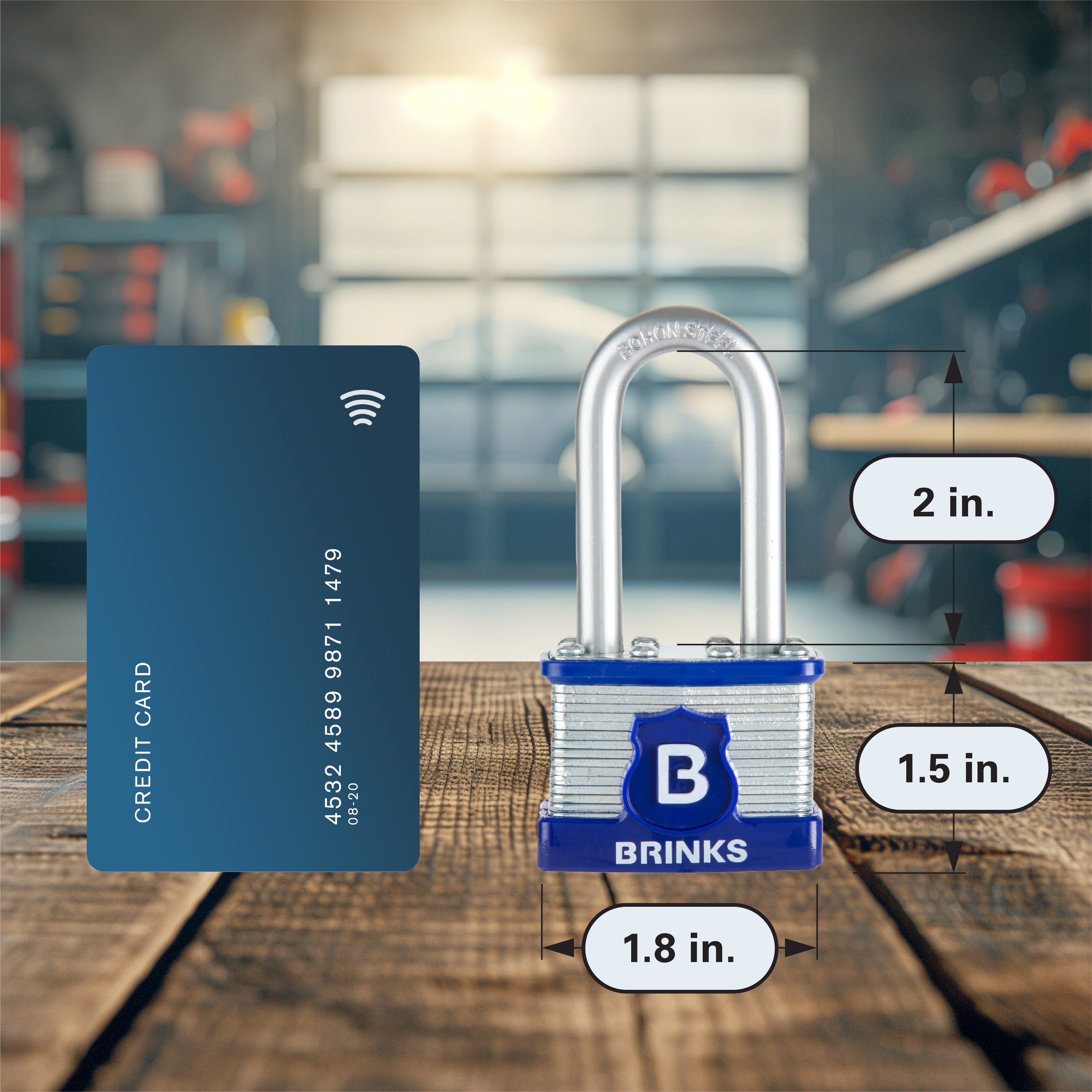 (2 pack) Brinks Laminated Steel 44mm Keyed Padlock with 2in Shackle