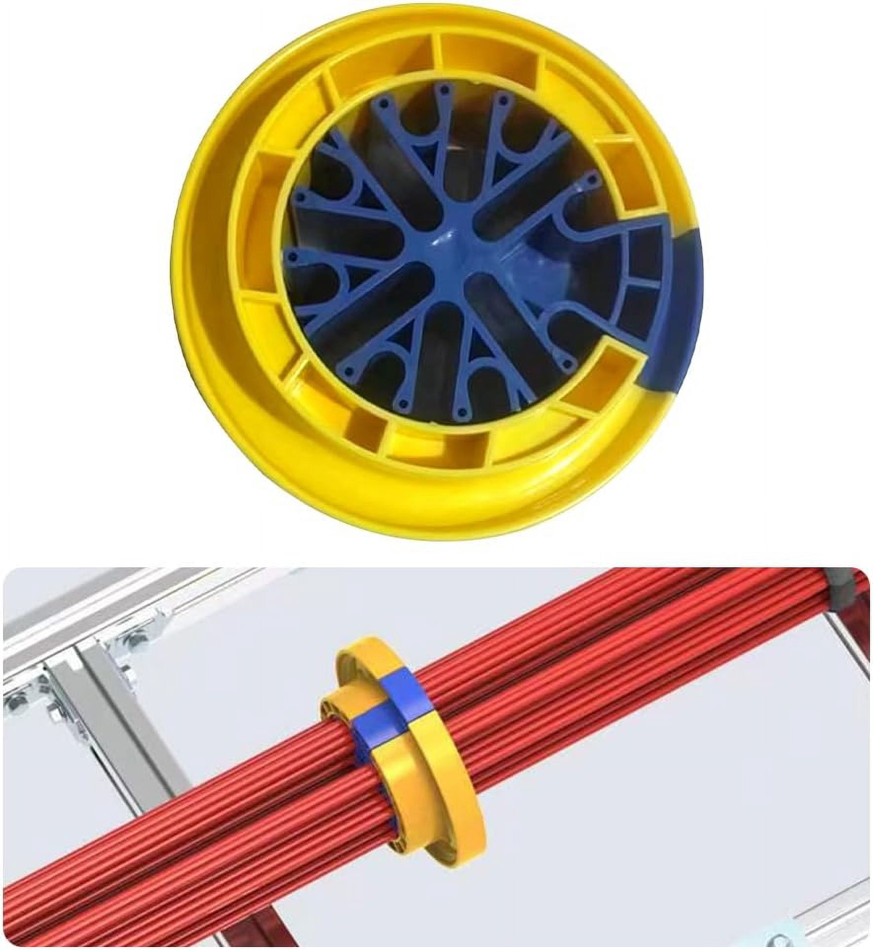 ABCISI Cable Organize Tool, Wire Comb, Wire Organizing Tool, Network Cable, Cable Organizing Kit, Category 5/6 Universal Cabling Cable Management Tool, Prevent Entanglement Carding (Yellow+Blue)