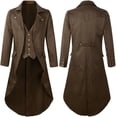 thumbnail image 2 of Men's Gothic Steampunk Tailcoat Victorian Long Frock Coat Halloween Costume Jacket, 2 of 7