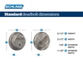 thumbnail image 2 of Schlage B60CSV626 Pêne Dormant à Simple Cylindre en Chrome Satiné, 2 of 7