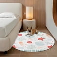 thumbnail image 2 of Round Rugs 3Ft, Sage Green Red Coastal Round Area Rug Washable Indoor Throw Carpet, Ocean Nautical Starfish Coral Striped Small Non Slip Circle Rug for Bedroom Living Room Home Decor Aesthetic, 2 of 8
