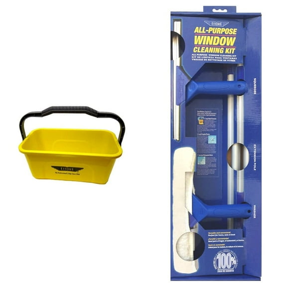 ETTORE Super Bucket with Handle, 3-Gallon, Blue, Metal & Plastic, Window Cleaning Bucket
