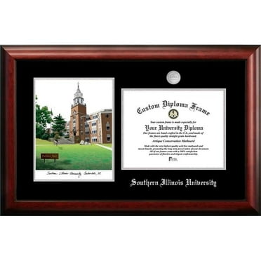 Campus Images IL972LSED-1185 11 x 8.5 in. Southern Illinois University Silver Embossed Diploma Frame with Lithograph