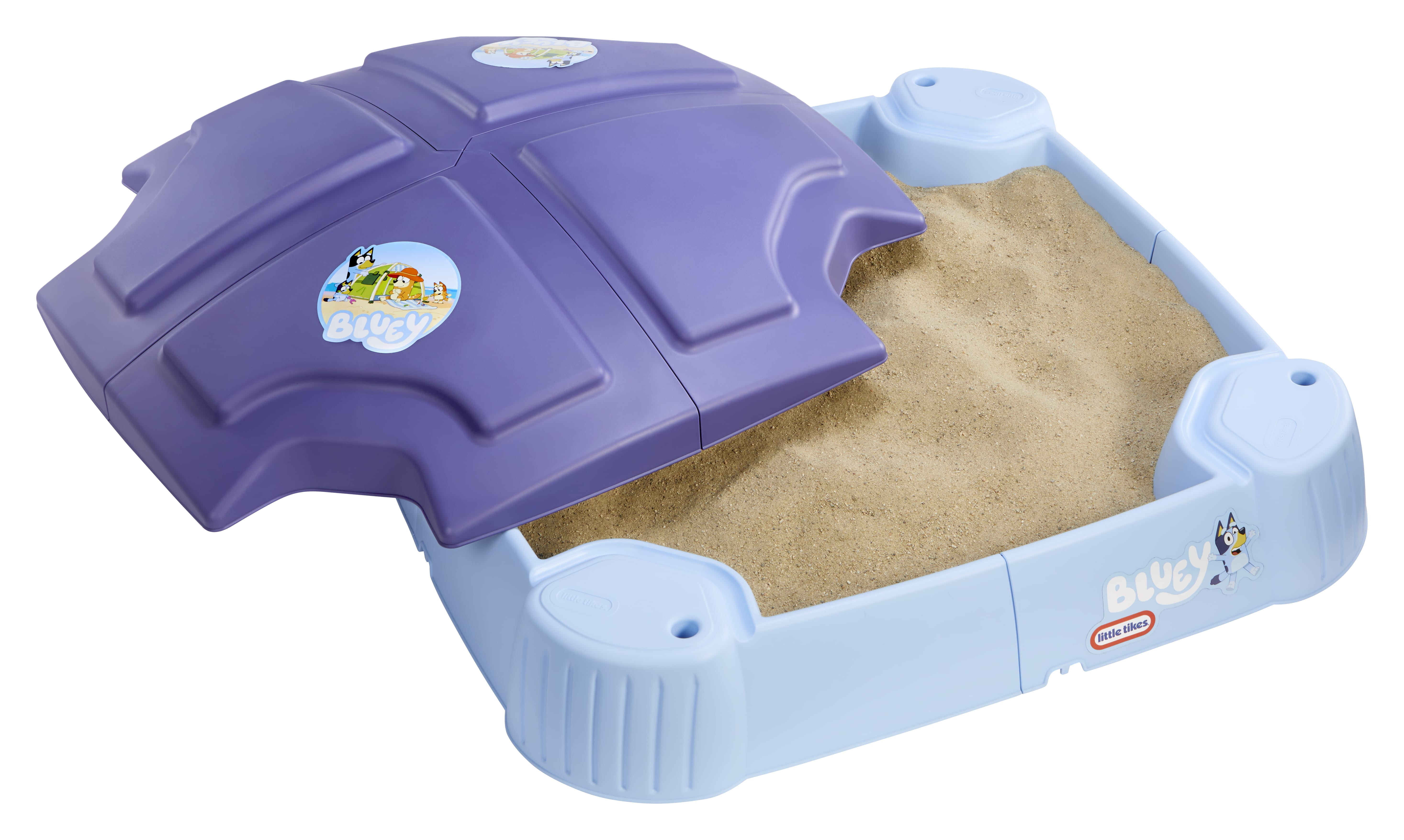 Little Tikes Bluey Beach Day Sandbox with 6 Accessories, Outdoor Sand Play for Kids Ages 1-6