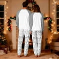 thumbnail image 5 of Zwiiyzr Family Christmas Pajamas Matching Sets for Kids Boys Girls Christmas Fashion Cute Lattice Print Long Sleeved Jumpsuit Family Parent-Child Wear Kid Gray-Kids, 5 of 5