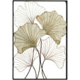 thumbnail image 1 of Tropical Gingko Leaf Wall Sculpture, Framed, Composition Panel, Faded Gold Gilt, Layered Patina, Oxidized Wire, Abstract Wall Art, Framed, Hand Made Welded Metal , 30.0 W x 42.25 H Inches, 1 of 7