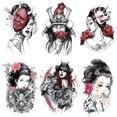 thumbnail image 1 of Tatuaje De Medio Brazo Pegatina Tatuaje impermeable 3D Geisha japonesa arte tatuaje impermeable para niños niñas maquillaje Ehuebsd Libre de BPA, 1 of 1