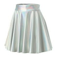 thumbnail image 6 of JIKNTTR Women's Casual Skirt 2025 Shiny Pleated Skirts Fashion Casual A-Line Mini Skater Skirts Womens Skirt Mini Shiny Skirt Beach Vacation Skirts, 6 of 7