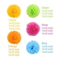 thumbnail image 3 of Pompones de papel con forma de flor de Livder 15 unidades 25 30 35 cm, 3 of 6