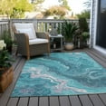 thumbnail image 6 of Addison Rugs Chantille Indoor/Outdoor Transitional Abstract Teal Washable Rectangle Rug, 2'6" x 3'10", 6 of 6