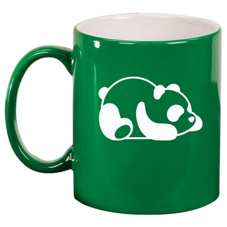 

Lazy Panda Ceramic Coffee Mug Tea Cup Gift for Her Him Friend Coworker Wife Husband (11oz Green)