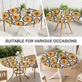 thumbnail image 7 of Round Picnic Table Cloth 100% Waterproof & Oil Proof, Elastic Fitted Table Cover for 36"-44" Round Tables, for Dining, Camping, Outdoor, 7 of 7