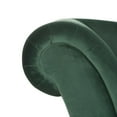 thumbnail image 5 of SAFAVIEH Caiden Retro Chic Velvet Chaise with Pillow, Emerald/Espresso, 5 of 10