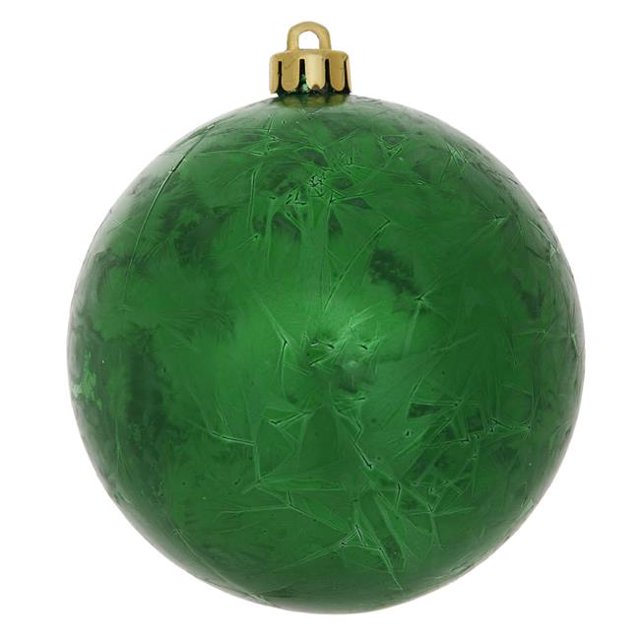 Ornement de Boule Foré Crépitement Vert&44; 10 Po.