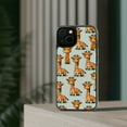 thumbnail image 3 of DistinctInk Hybrid (Acrylic / TPU) Clear Slim Fit Case for Apple iPhone 13 MINI (5.4" Screen) - "Giraffe Fun: Playful Cartoon Pattern Designs", 3 of 8