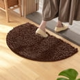 thumbnail image 4 of Rug Half Round Carpet Water Absorbing Foot Mat Bathroom Entrance Floor Mat Bedroom Toilet Bathroom Non Slip Mat Household 40x60cm Washable Rug Black 40x60cm, 4 of 6