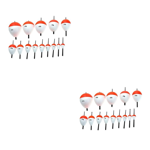 Maytalsory 14 Pcs Kit de Bobber de Pêche Mousse EPS Ovale Dérive Liège Bouées de Pêche Réutilisables Fournitures Extérieures Flotteur de Pêche Bobbers 2Ensemble