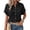 Black Tops, variant on Womens Gauze Tops Casual Summer Button Down V Neck Short Sleeve Shirts Loose Pullover Oversized Lightweight Blouses Brown Tops XL