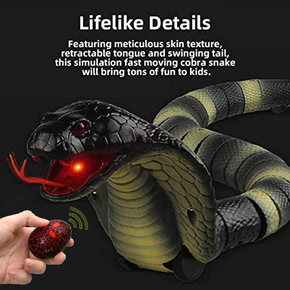 Infrared Remote Control RC Black Rattlesnake Snake Fun Joke Gag Toy USB Charging 
