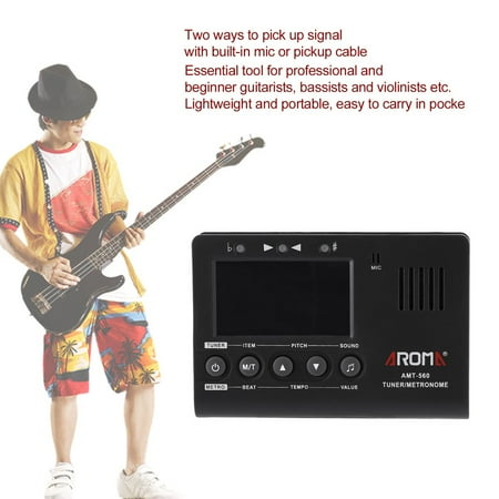 Chromatic Bass Scales - Aroma AMT-560 3 in 1 Electric Tuner Metronome Tone Generator with Pickup Function for Guitar Chromatic Bass Violin Ukulele
