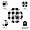 thumbnail image 5 of Wall Clock Black White Buffalo Plaid Clocks PVC Silent Non-Ticking Battery Operated Decorative Classic Checked Round Clock for Home Living Room Kitchen Bedroom Office School Wall Decor 10 Inch, 5 of 9